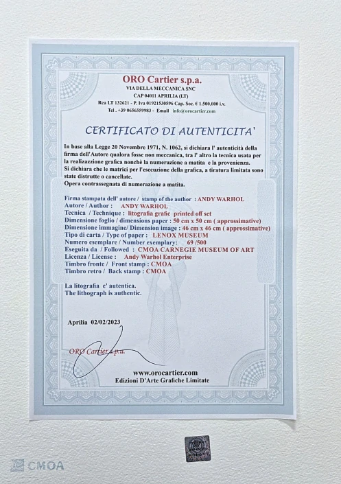 Andy Warhol - Batman 69/500 - signováno, 50x50cm, limitovaná edice CMOA s certifikátem