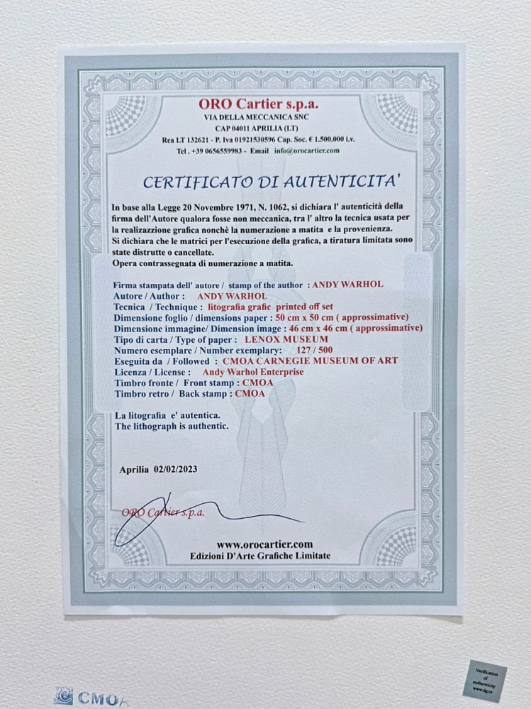 Andy Warhol - Beethoven - růžovo-černý 127/500 - signováno, 50x50cm, limitovaná edice CMOA s certifikátem