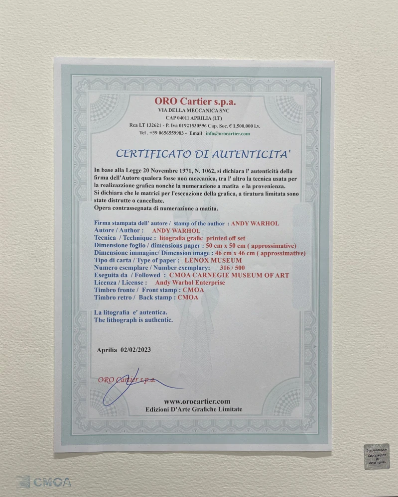 Andy Warhol - Elvis Presley modro-žlutý x/500 - signováno, 50x50cm, limitovaná edice CMOA s certifikátem