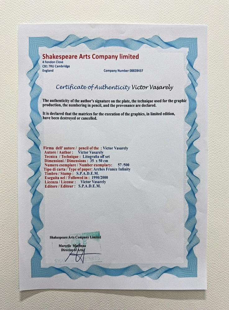 Victor Vasarely - Kettes - limitovaná edice s certifikátem