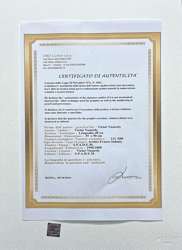Victor Vasarely - Meandre IV - limitovaná edice s certifikátem