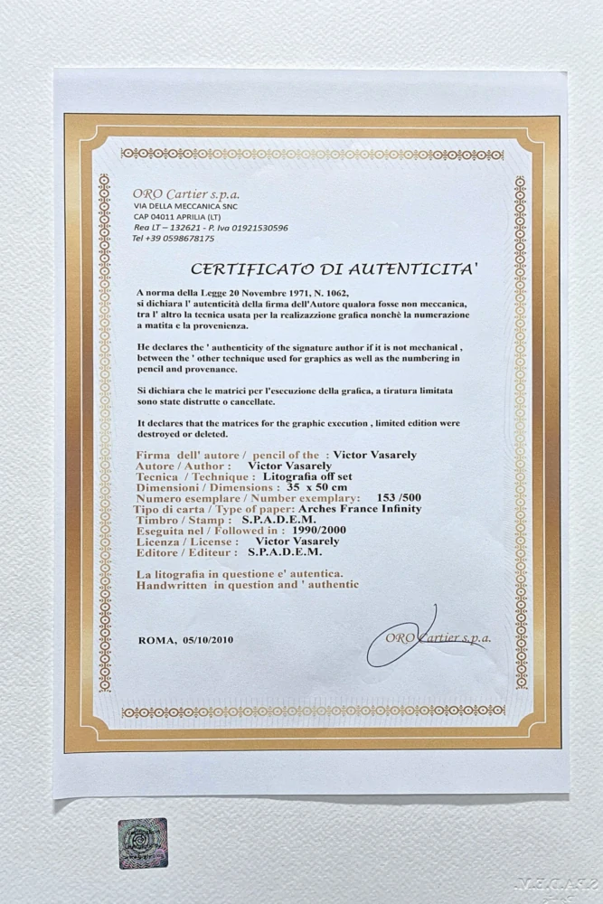 Victor Vasarely - Izzo - limitovaná edice s certifikátem