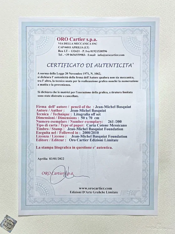 Jean-Michel Basquiat - Moon View 261/300 - limitovaná edice, signováno, 50x70cm 