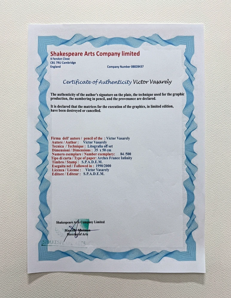 Victor Vasarely - Vega - limitovaná edice s certifikátem