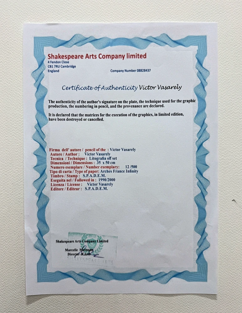 Victor Vasarely - Tekers MC - limitovaná edice s certifikátem
