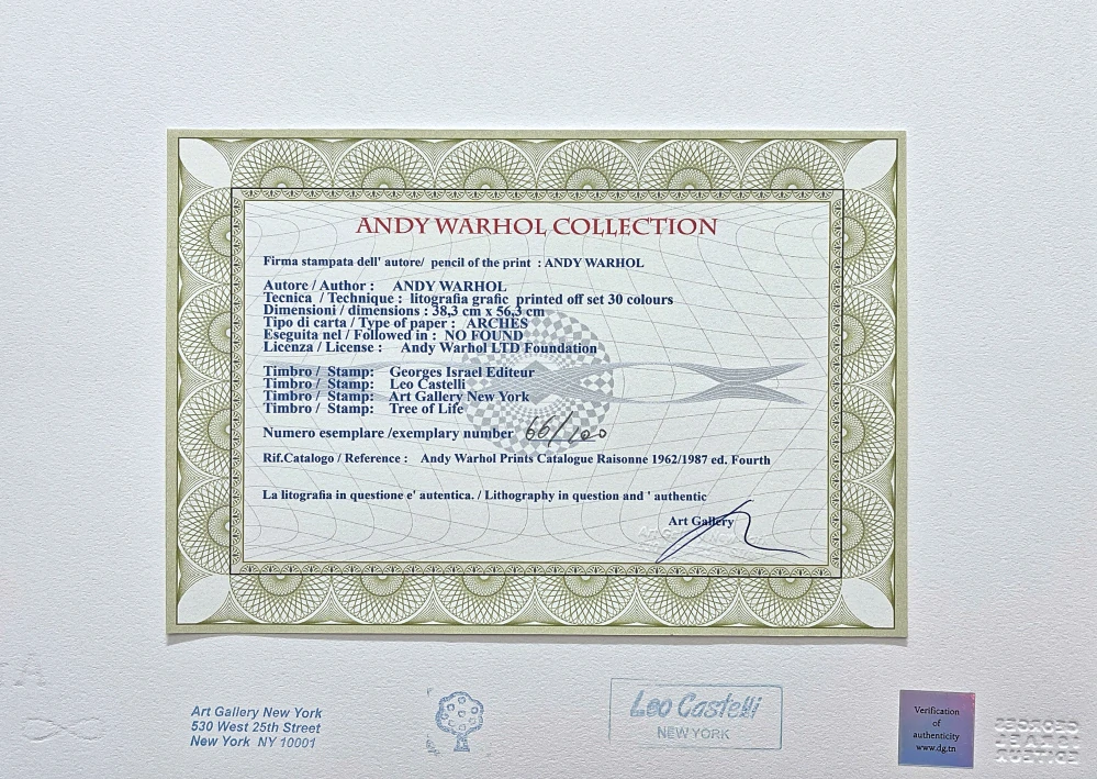 Andy Warhol - Marilyn Monroe metalická černá 66/100 - edice Leo Castelli s certifikátem