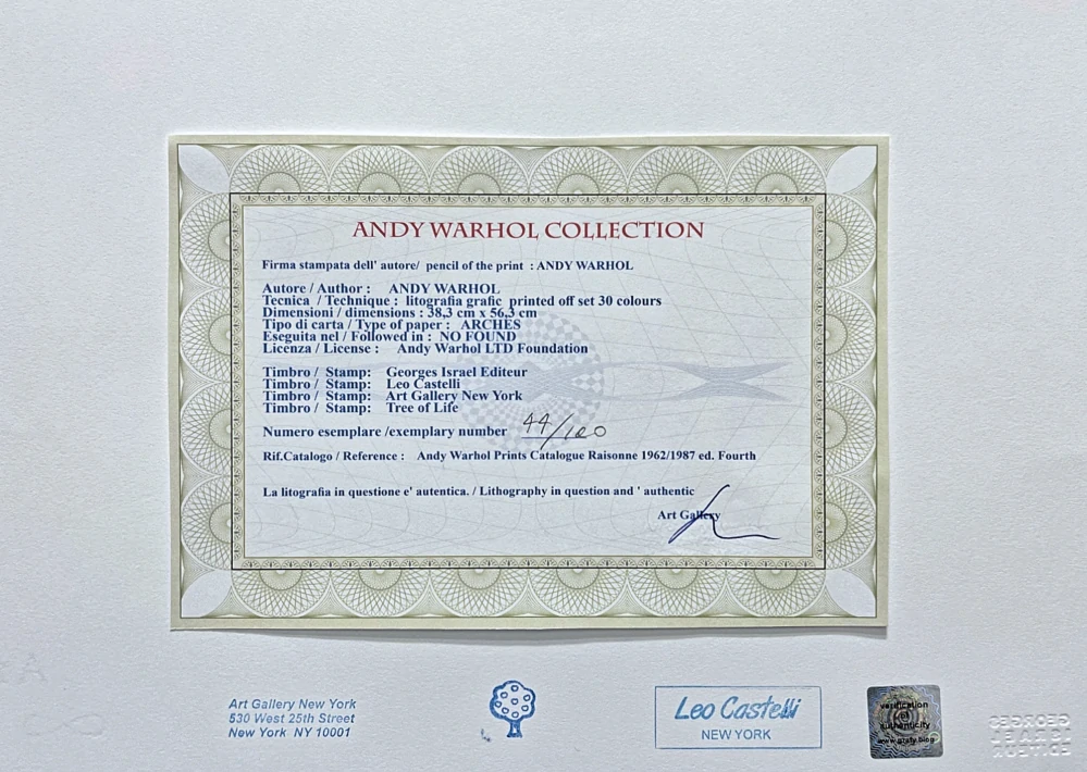 Andy Warhol - Marilyn Monroe ve čtvercích x/100 - edice Leo Castelli s certifikátem