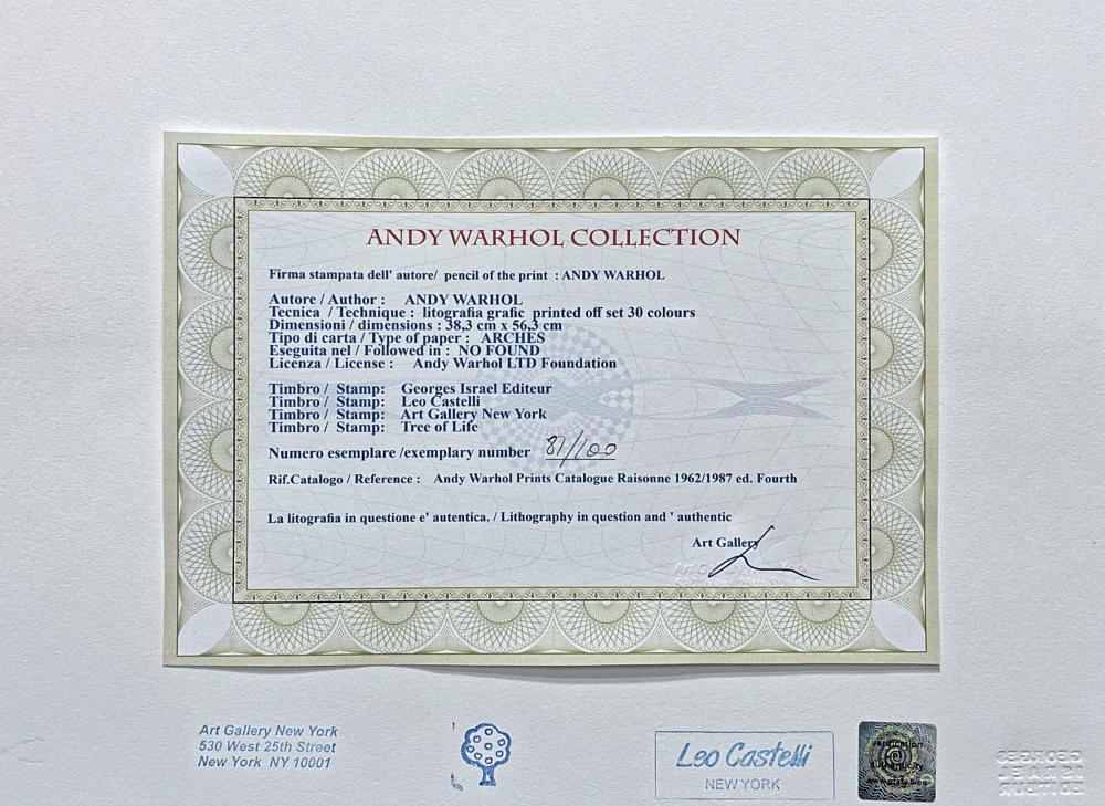 Andy Warhol - Michael Jackson tmavě zelený 81/100 - edice Leo Castelli s certifikátem