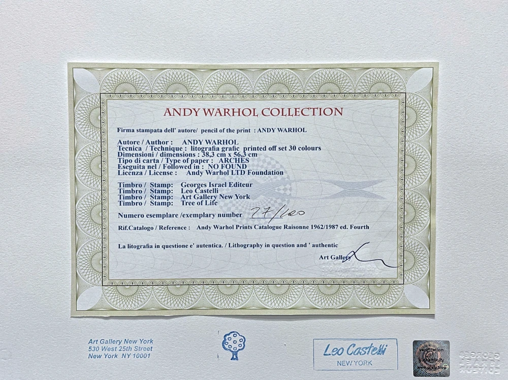 Andy Warhol - Michael Jackson tmavě modrý x/100 - edice Leo Castelli s certifikátem