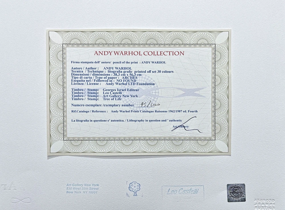 Andy Warhol - Cat Sam hnědo-červený x/100 - edice Leo Castelli s certifikátem