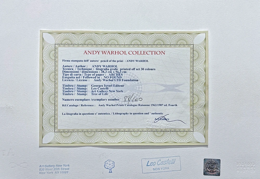 Andy Warhol - Mao Ce-tung kresba šedo-žlutý 88/100 - edice Leo Castelli s certifikátem