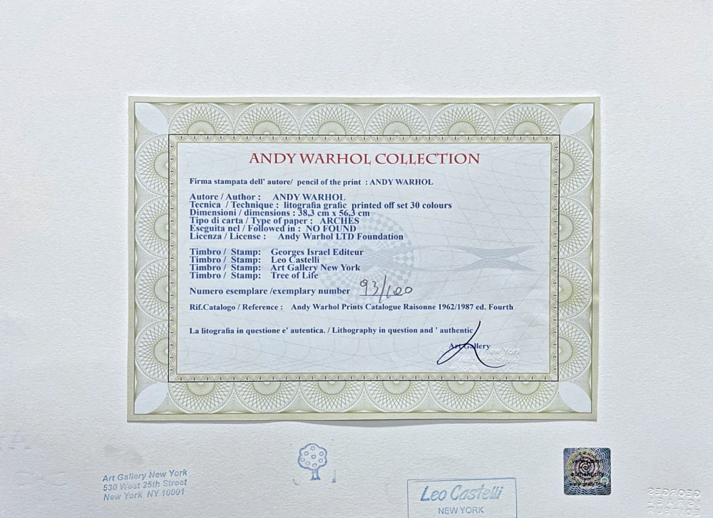 Andy Warhol - Mao Ce-tung kresba žlutý 93/100 - edice Leo Castelli s certifikátem