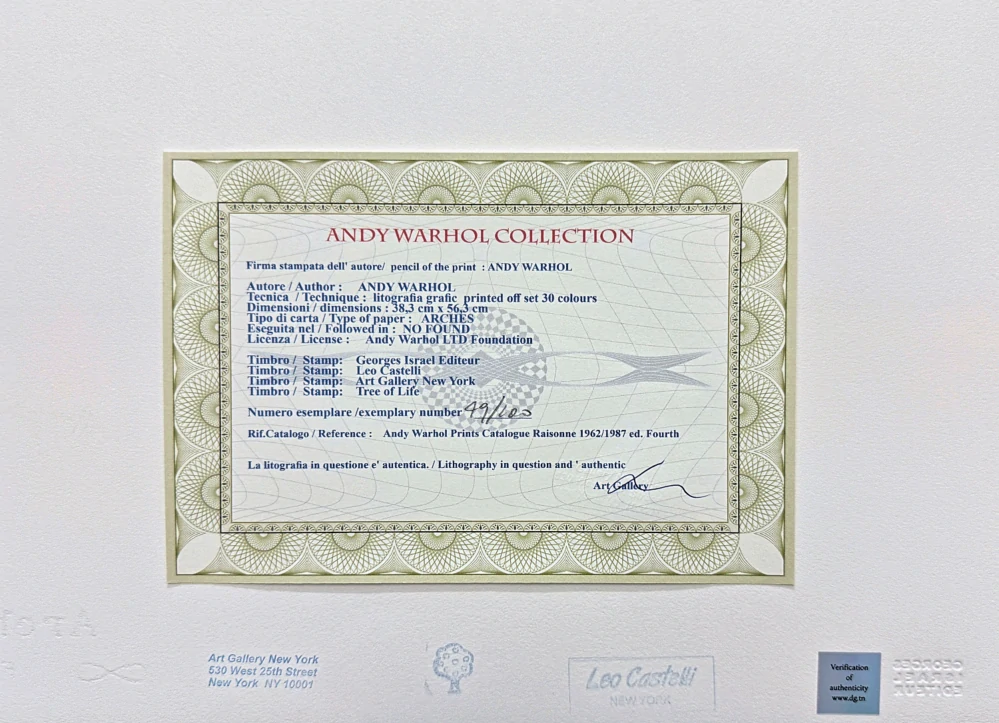 Andy Warhol - The Last Supper 49/100 - edice Leo Castelli s certifikátem