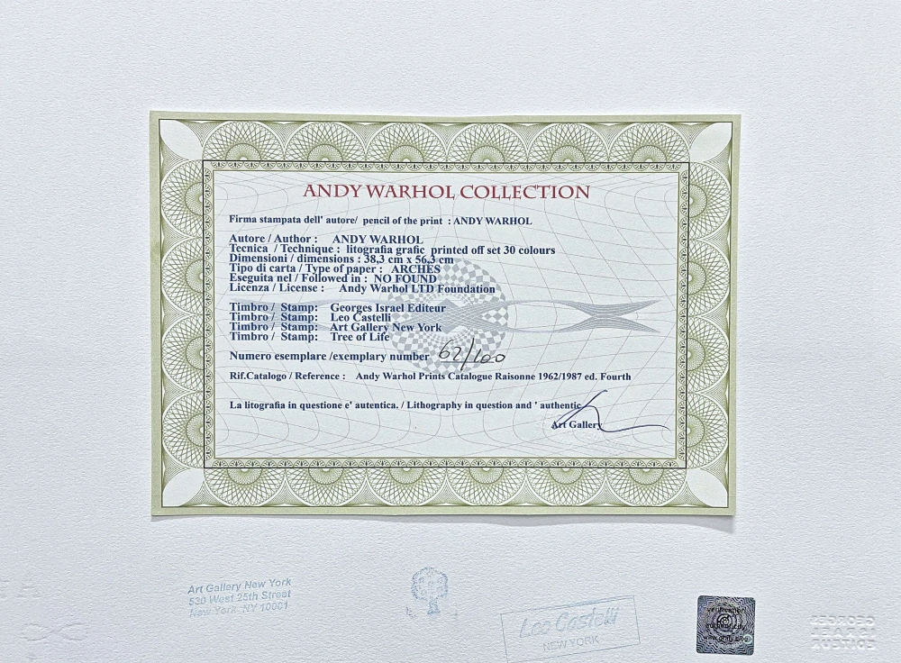 Andy Warhol - Queen Beatrix žlutá 62/100 - edice Leo Castelli s certifikátem