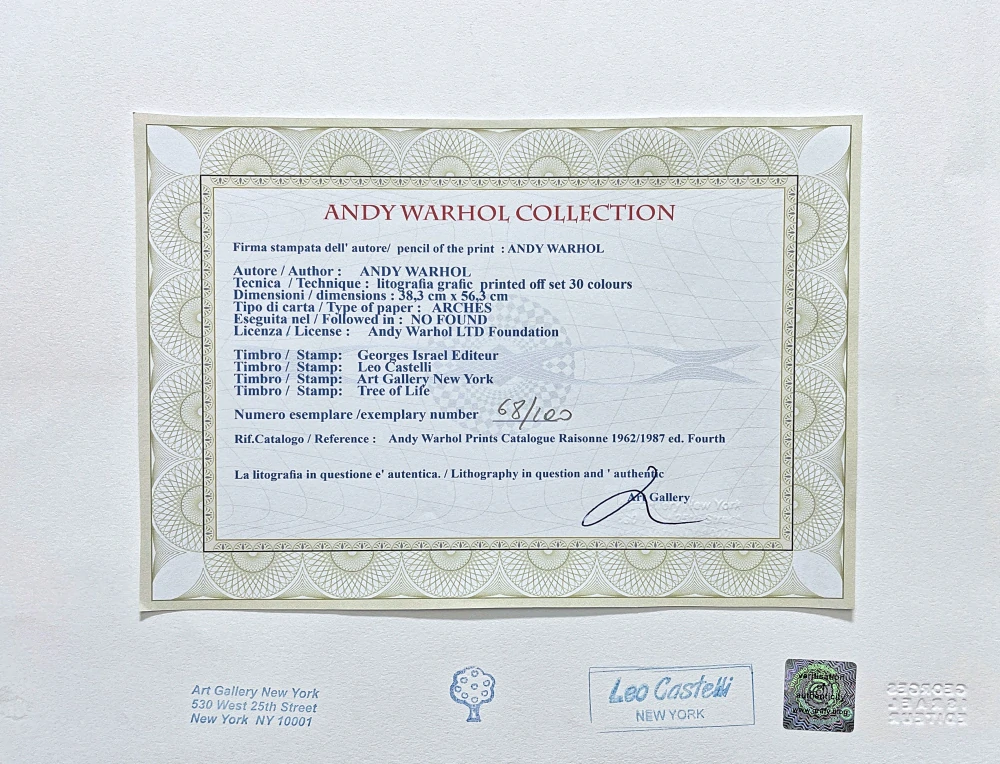Andy Warhol - Queen Margarethe růžová 68/100 - edice Leo Castelli s certifikátem