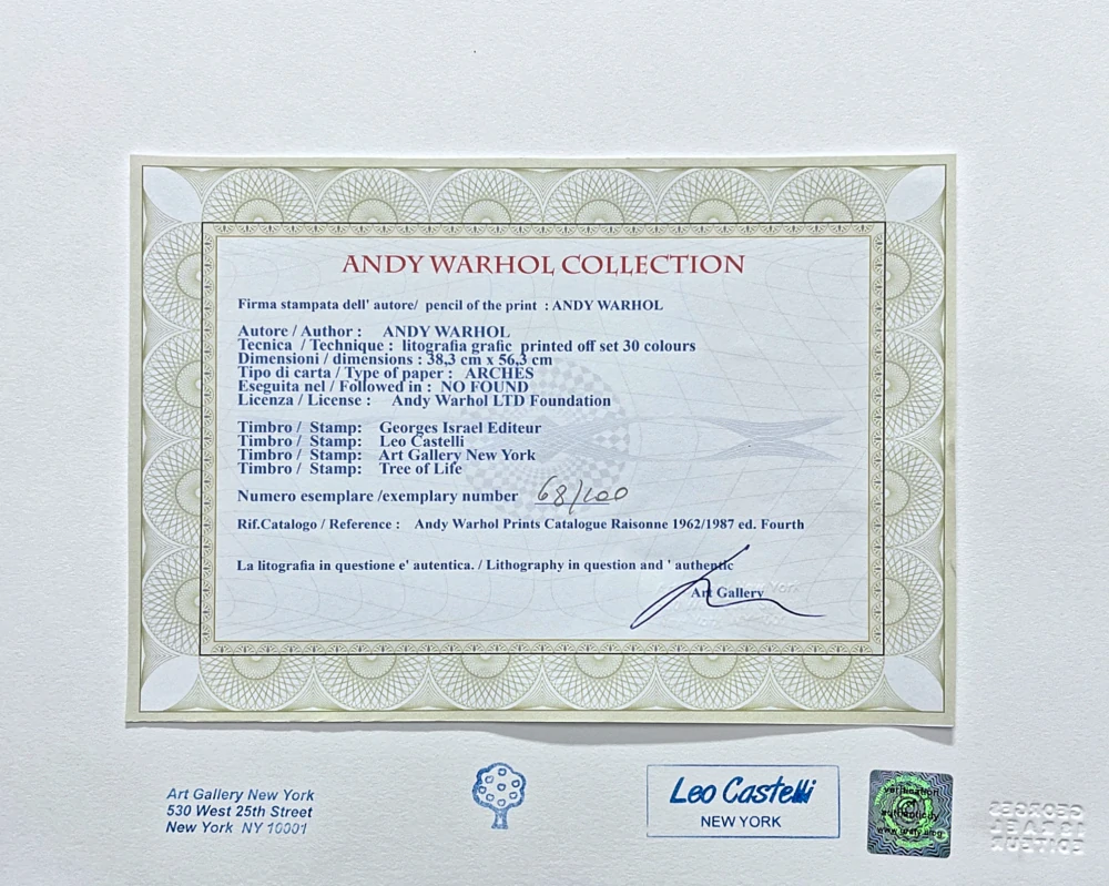 Andy Warhol - Queen Margarethe hnědá 68/100 - edice Leo Castelli s certifikátem