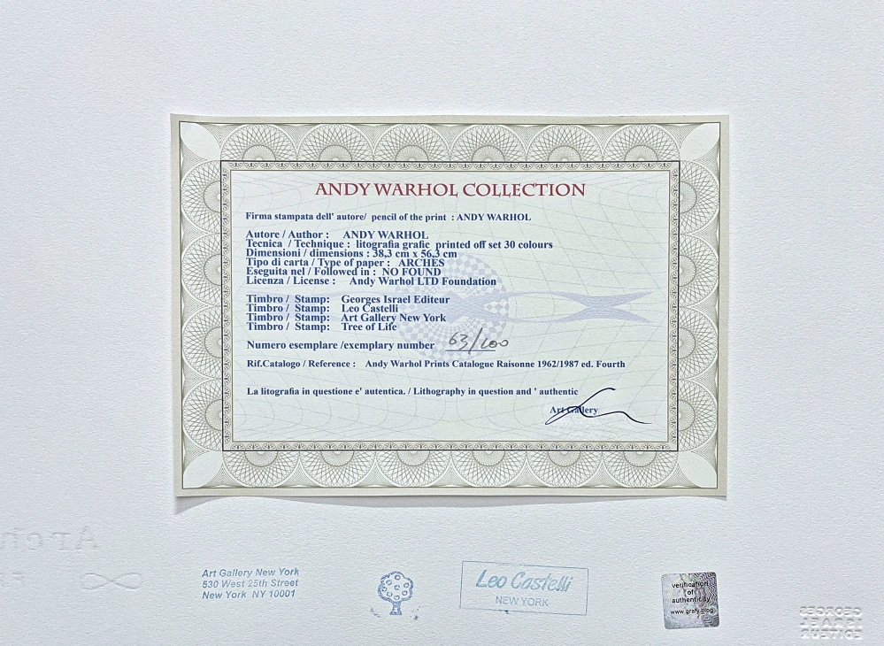 Andy Warhol - Birth of Venus růžová 63/100 - edice Leo Castelli s certifikátem