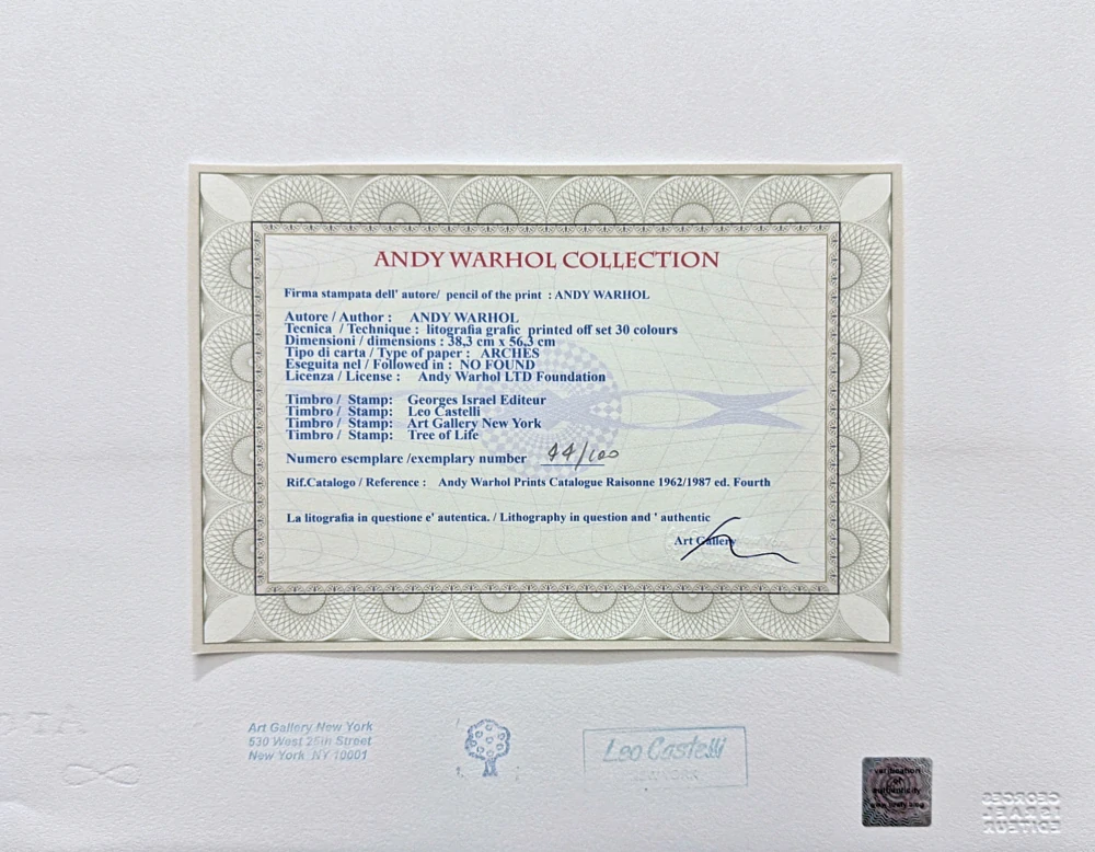 Andy Warhol - Cologne Cathedral modrá 44/100 - edice Leo Castelli s certifikátem