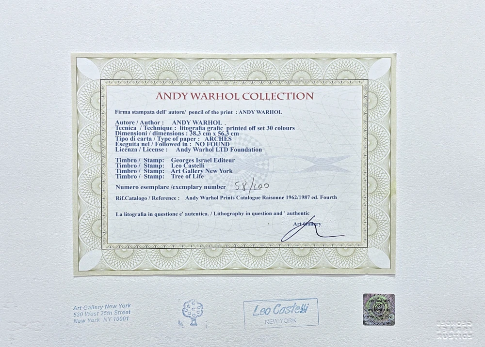 Andy Warhol - Saint Apollonia červená 58/100 - edice Leo Castelli s certifikátem