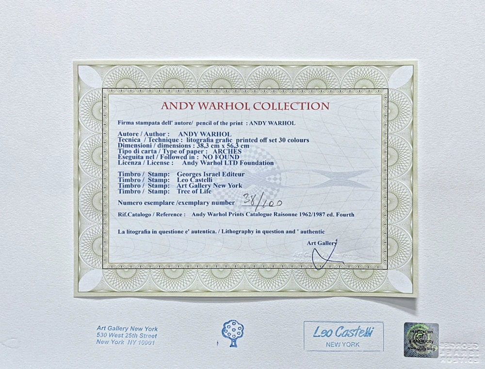 Andy Warhol - Grevys zebra sytě růžová 38/100 - edice Leo Castelli s certifikátem