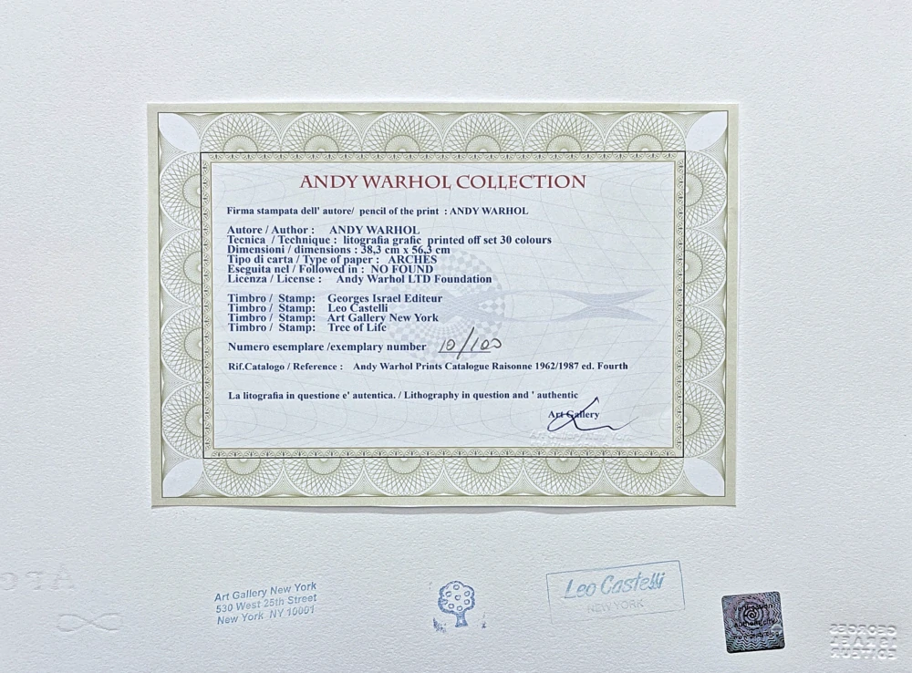 Andy Warhol - Sitting Bull bílo-modrý x/100 - edice Leo Castelli s certifikátem