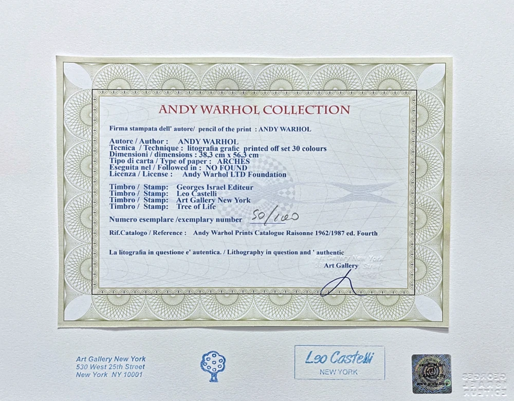 Andy Warhol - Levis 50/100 - edice Leo Castelli s certifikátem