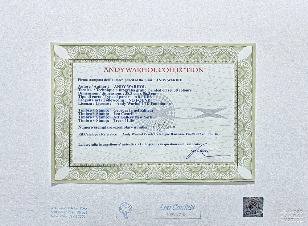 Andy Warhol - One Elvis Presley x/100 - edice Leo Castelli s certifikátem