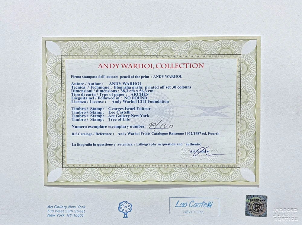 Andy Warhol - Cocker Spaniel x/100 edice Leo Castelli s certifikátem