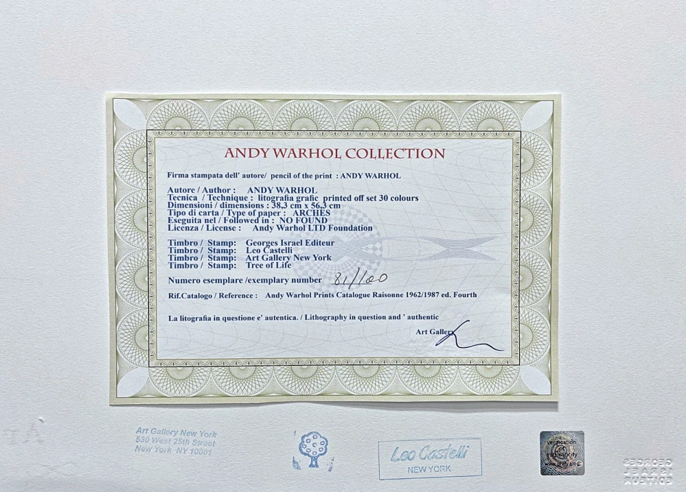 Andy Warhol - Dog x/100 edice Leo Castelli s certifikátem