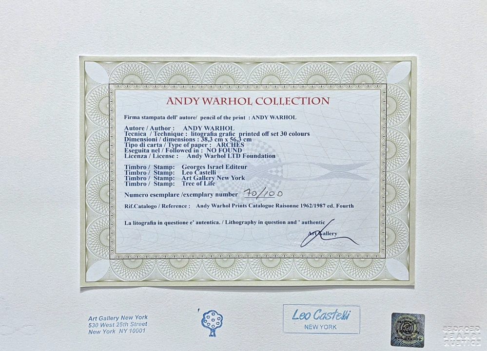 Andy Warhol - Panda Drummer oranžový 70/100 - edice Leo Castelli s certifikátem
