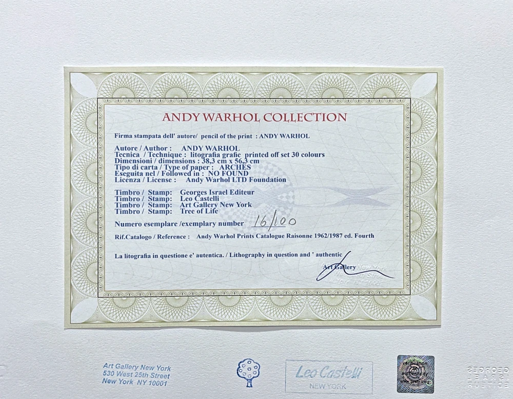 Andy Warhol - Flowers in hand 16/100 - edice Leo Castelli s certifikátem