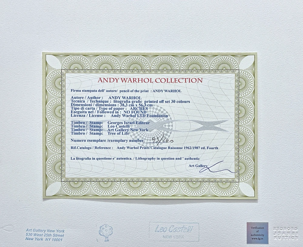 Andy Warhol - Popeye saturday x/100 - edice Leo Castelli s certifikátem