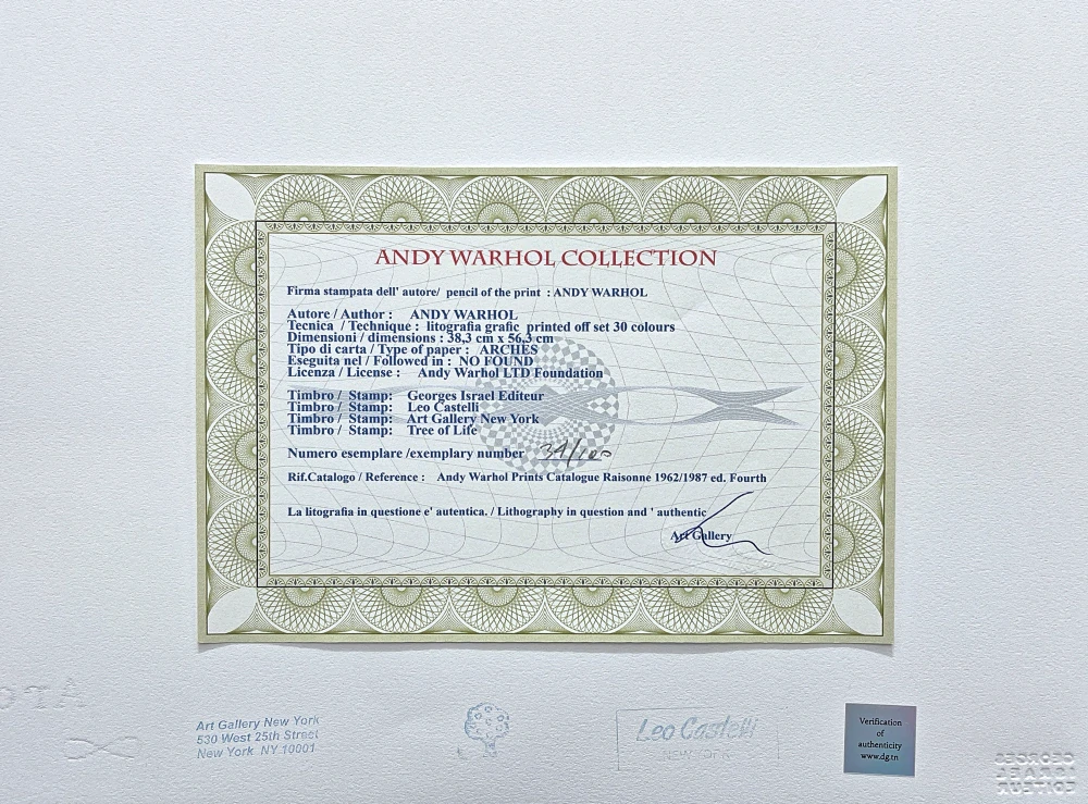 Andy Warhol - Neuschwanstein x/100 - edice Leo Castelli s certifikátem