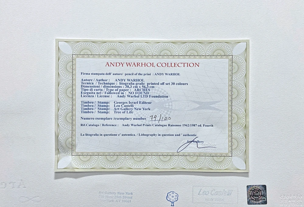 Andy Warhol - Body Builder s modrou 79/100 - edice Leo Castelli s certifikátem