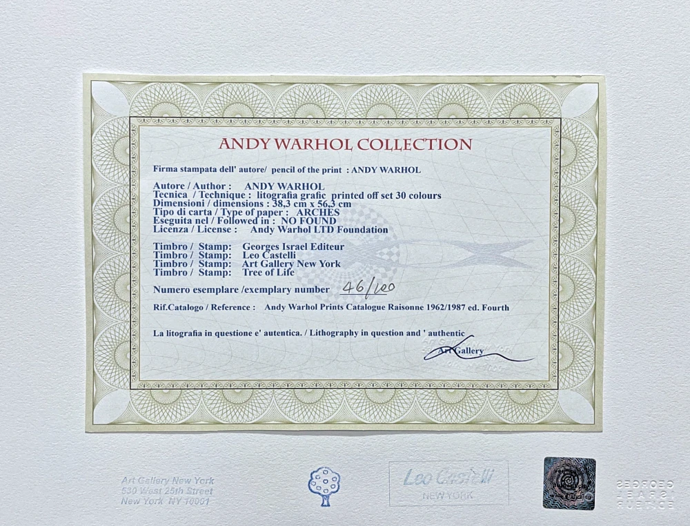 Andy Warhol - Body Builder se zelenou 46/100 - edice Leo Castelli s certifikátem