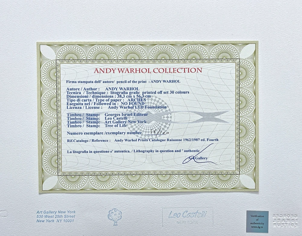Andy Warhol - Male torso modro-červený 56/100 - edice Leo Castelli s certifikátem