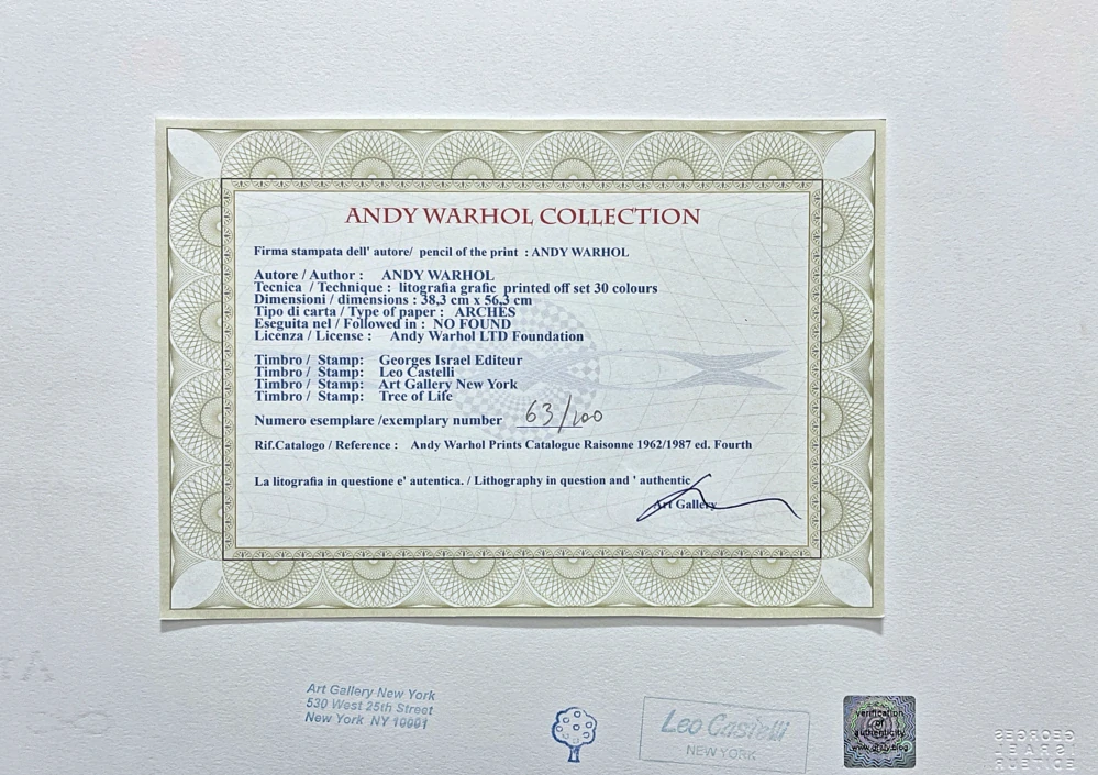 Andy Warhol - Male torso zelený x/100 - edice Leo Castelli s certifikátem