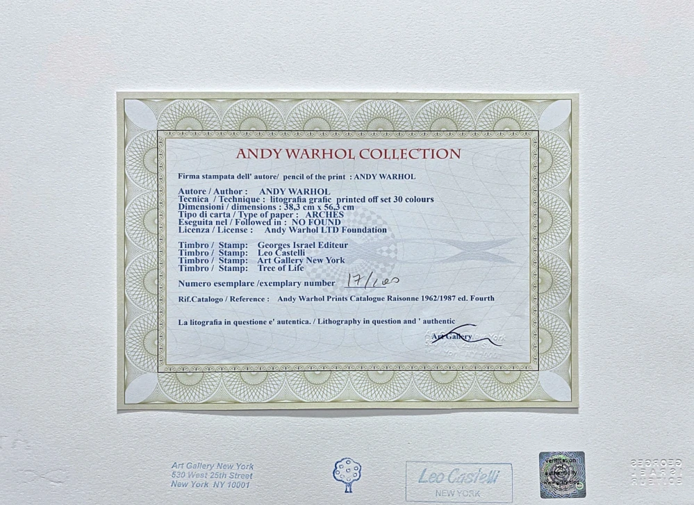 Andy Warhol - Baby 17/100 - edice Leo Castelli s certifikátem