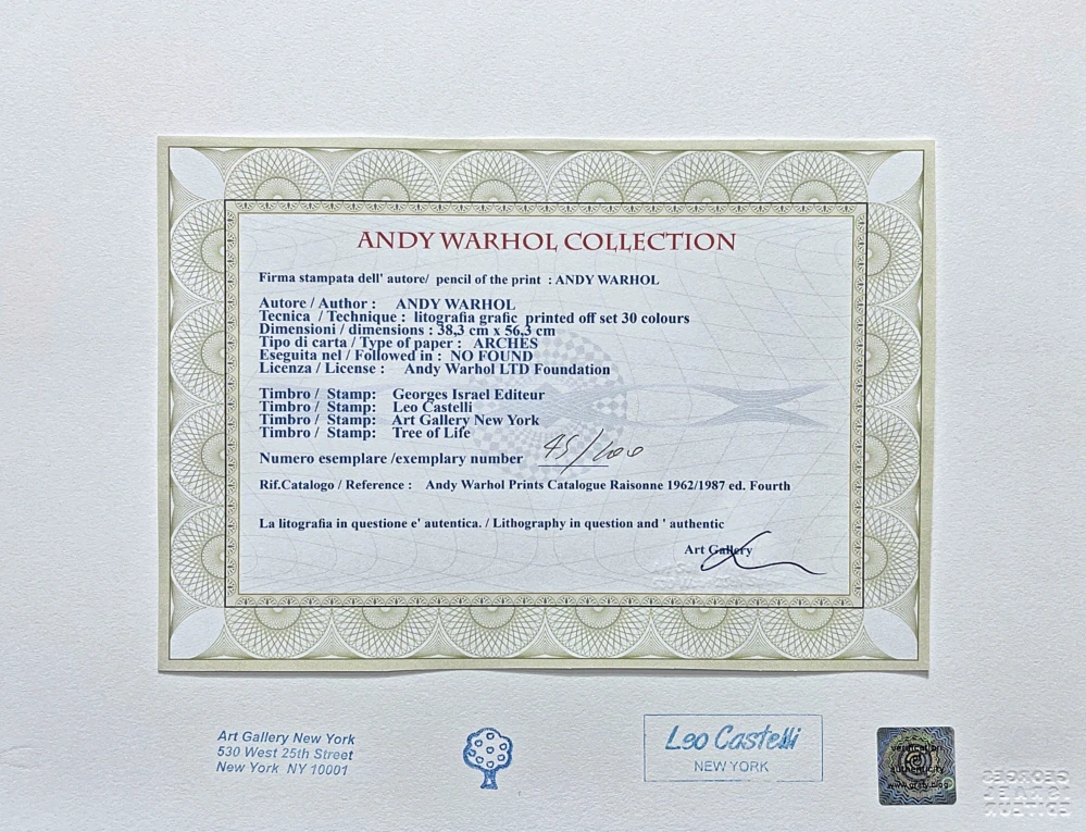 Andy Warhol - Russell Means růžový 45/100 - edice Leo Castelli s certifikátem