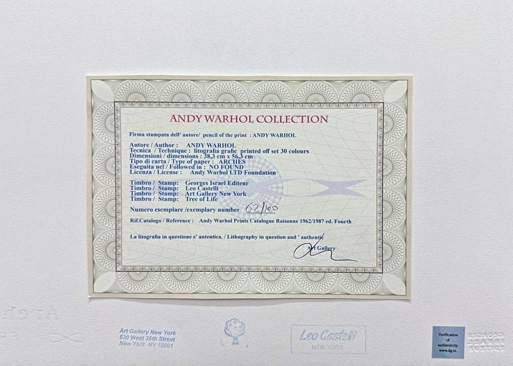 Andy Warhol - John Gotti 62/100 - edice Leo Castelli s certifikátem