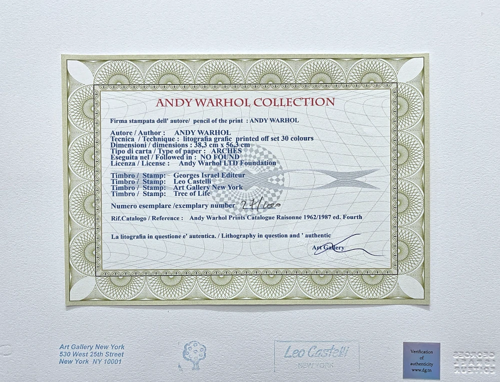 Andy Warhol - Speed skater černý 27/100 - edice Leo Castelli s certifikátem