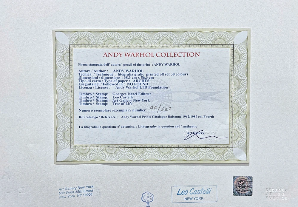 Andy Warhol - Marcia Weisman žlutá 40/100 - edice Leo Castelli s certifikátem