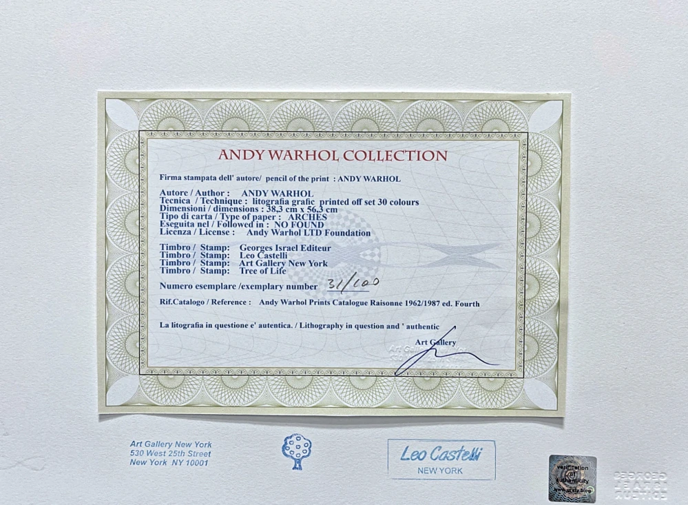 Andy Warhol - Volkswagen fialový 31/100 - edice Leo Castelli s certifikátem