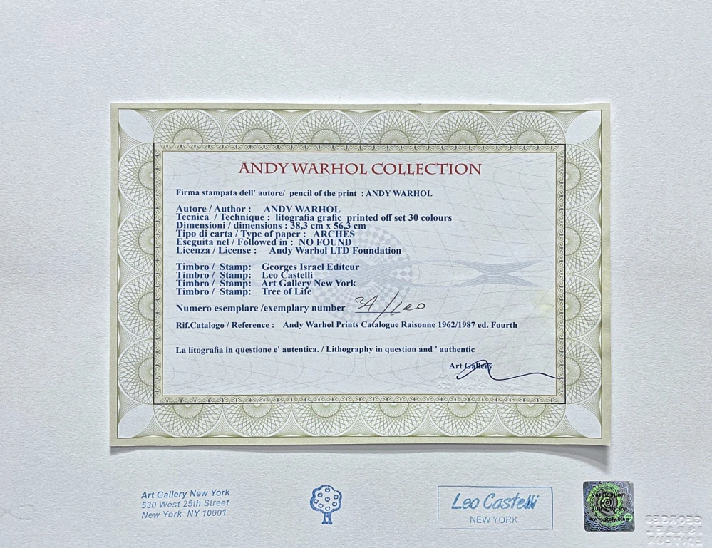 Andy Warhol - Dick Tracy 34/100 - edice Leo Castelli s certifikátem