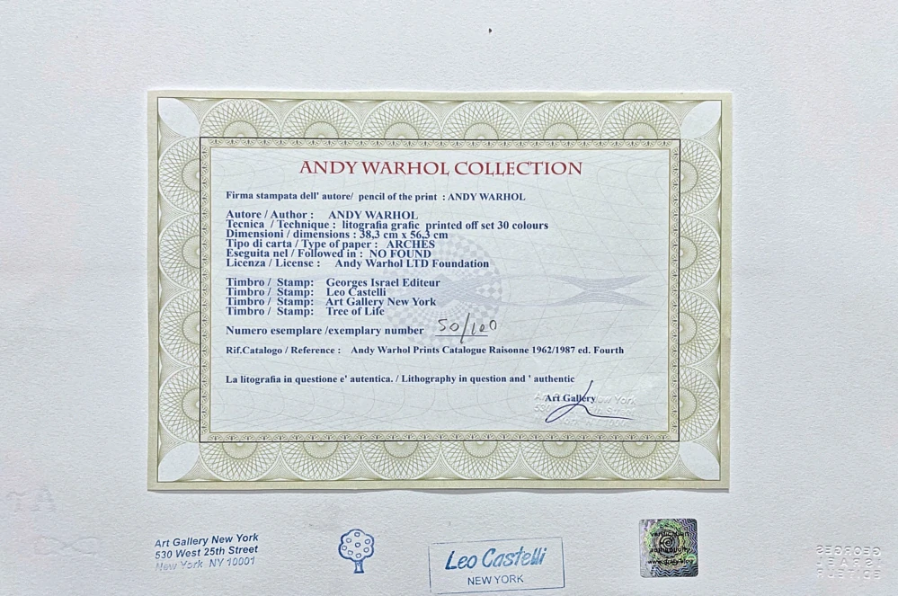 Andy Warhol - Wilhelmina Ross hnědá 50/100 - edice Leo Castelli s certifikátem