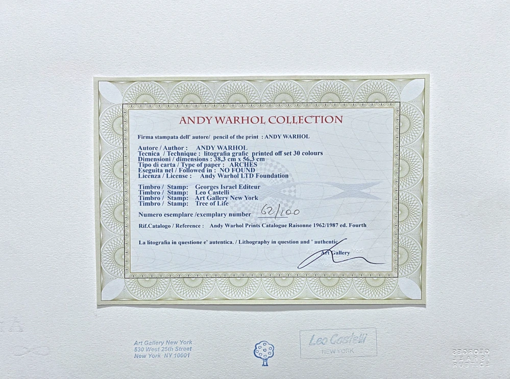 Andy Warhol - Bighorn Ram růžovo-modrý 62/100 - edice Leo Castelli s certifikátem