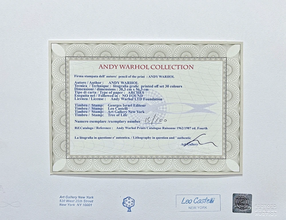 Andy Warhol - John Gotti zelený 15/100 - edice Leo Castelli s certifikátem