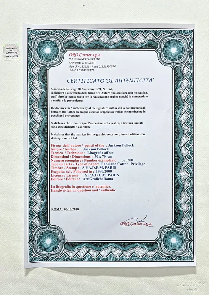 Jackson Pollock - Red composition 37/300 - signováno 50x70cm