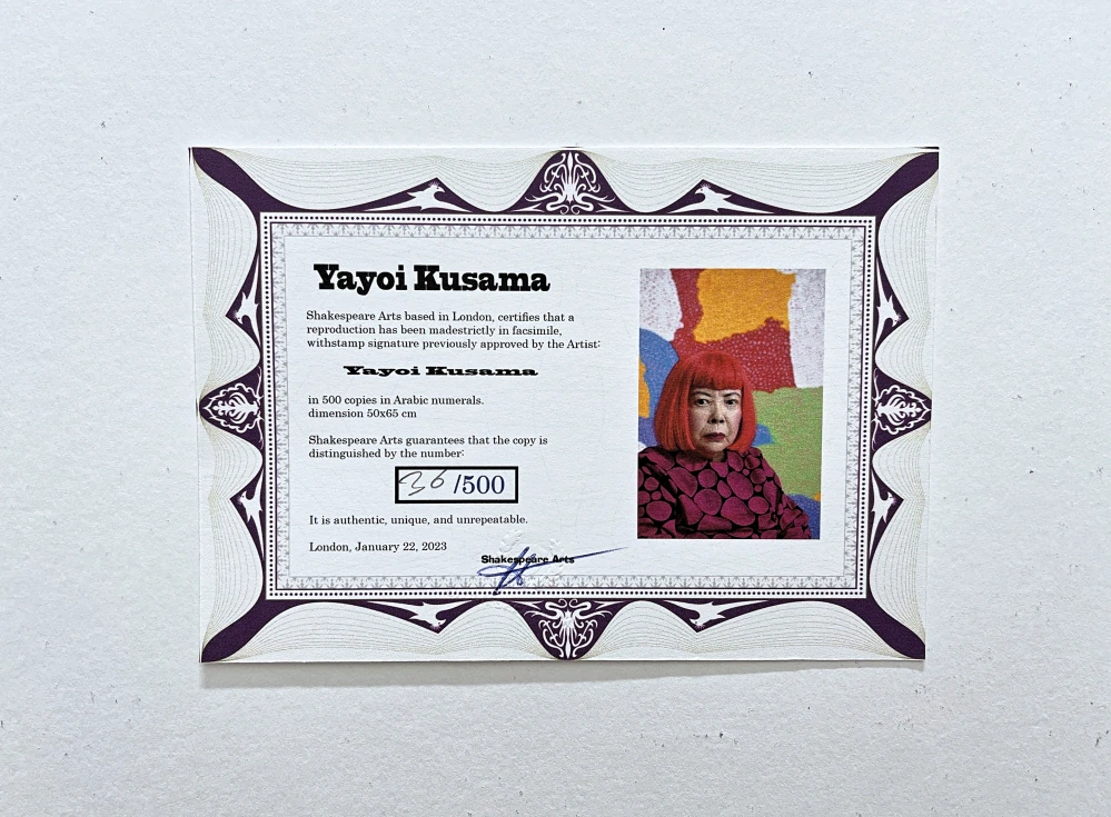 Yayoi Kusama - Goldfish x/500 - signováno, číslovaná edice, 50x65 cm