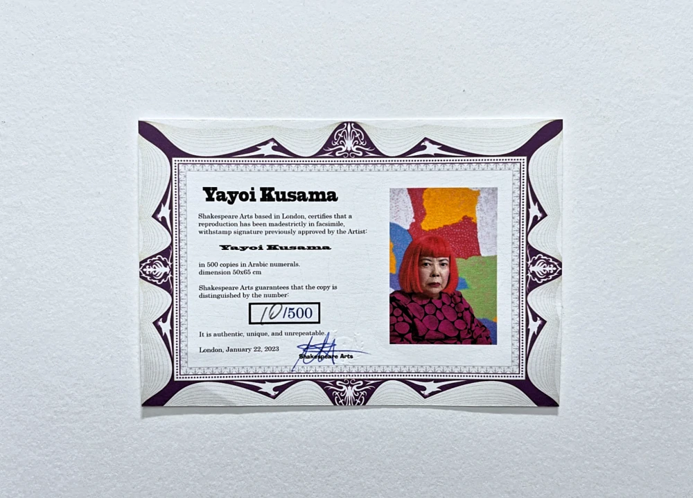 Yayoi Kusama - Night x/500 - signováno, číslovaná edice, 50x65 cm